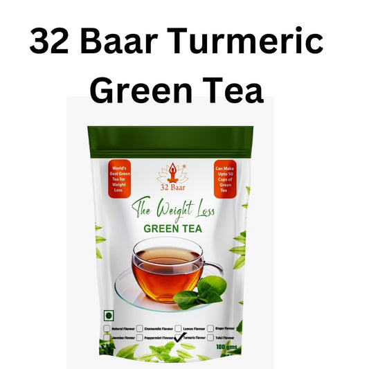 32 Baar Green Tea Turmeric 100G