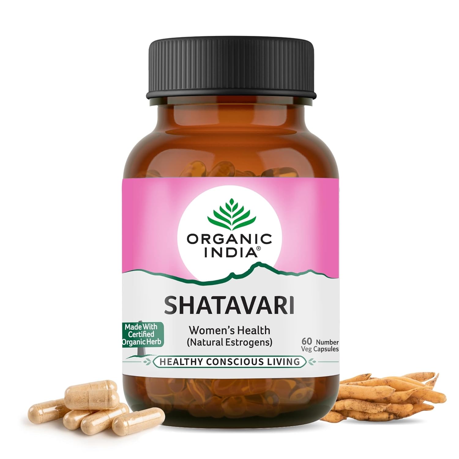 Organic India Shatavari 60 Veg Capsules - Women's Health Supplement