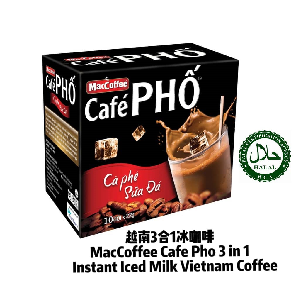 MacCoffee Cafe Pho 3 in 1 Instant Iced Milk Vietnam Coffee 10's x 24g